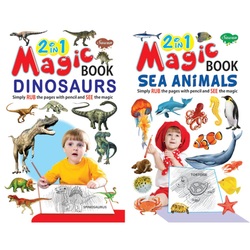 MAGIC BOOK 2 in 1 SEA ANIMALS n DINOSAURS - SAWAN